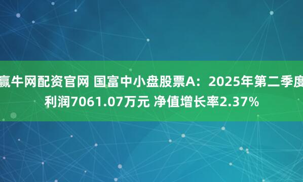 赢牛网配资官网 国富中小盘股票A：2025年第二季度利润7061.07万元 净值增长率2.37%