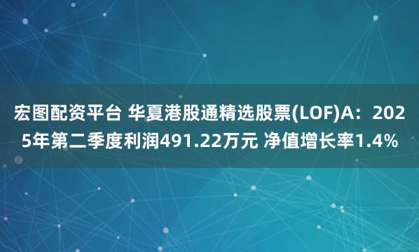 宏图配资平台 华夏港股通精选股票(LOF)A：2025年第二季度利润491.22万元 净值增长率1.4%
